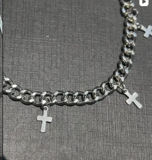Silver Cross Chain Bracelet