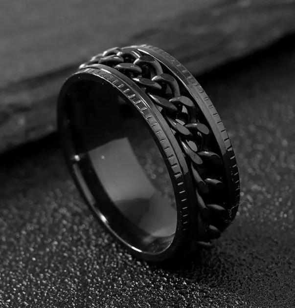 Chain Inlay Spinner — Black
