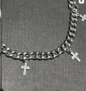 Silver Cross Chain Bracelet